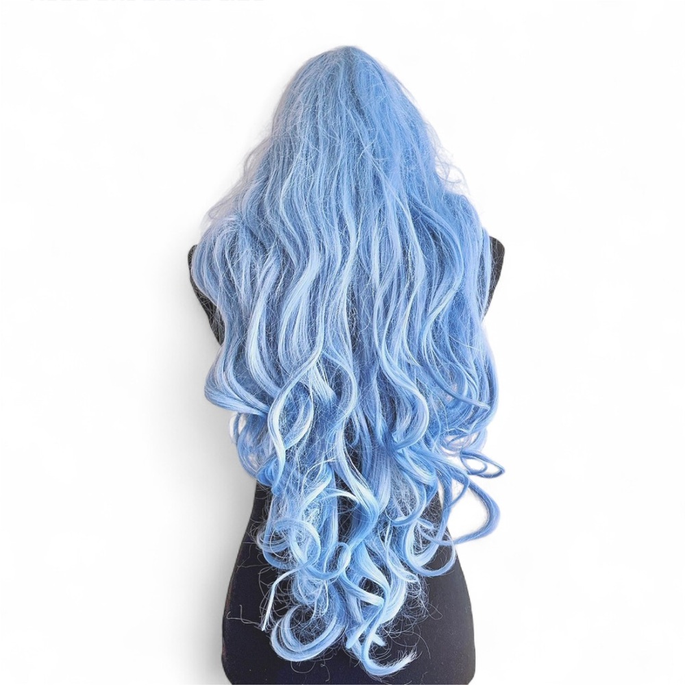 Blue Cosplay anime Lace Front Wig – Long Wavy/Curly hair